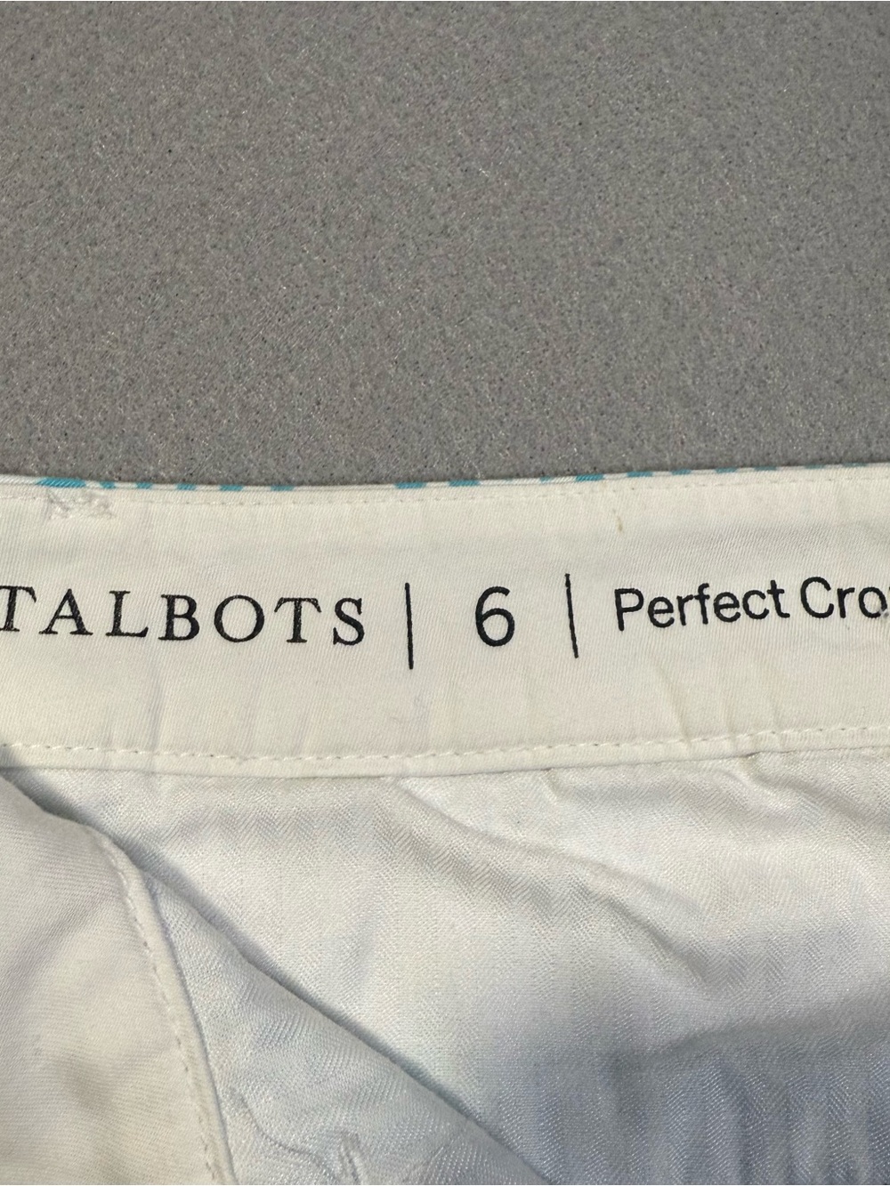 Talbots Perfect Crop Pants Women’s Size 6 Blue/Aqua White Print Stretch Cotton - Picture 8 of 16